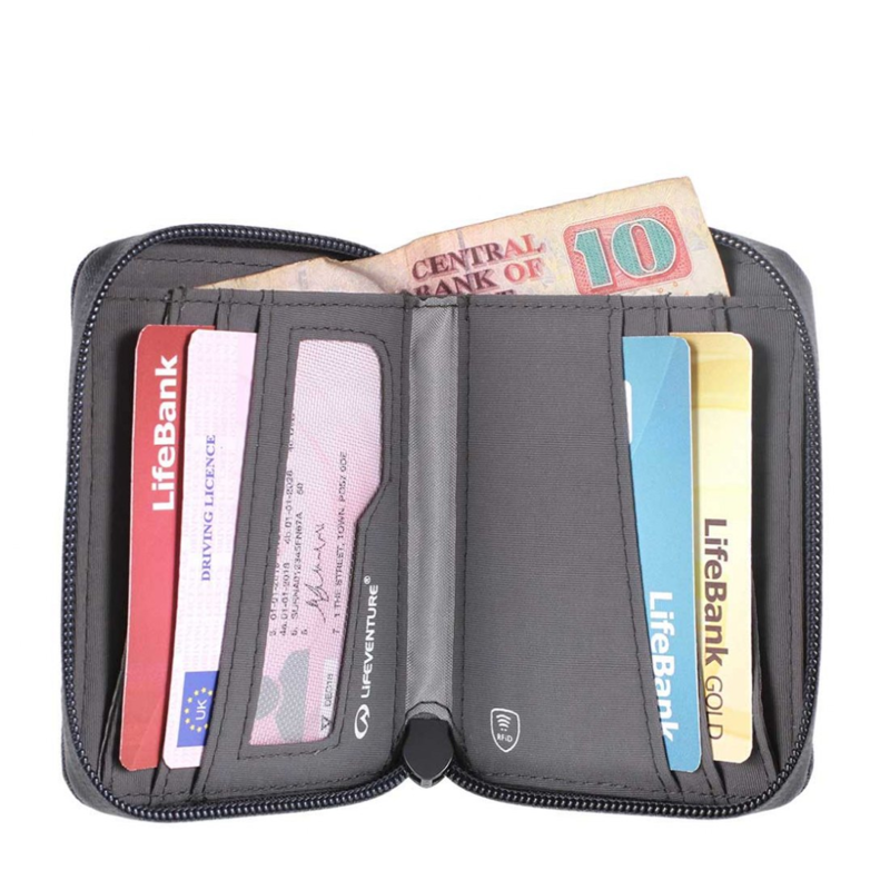 Lifeventure RFiD Bi-Fold Wallet Recycled  in Grey-1